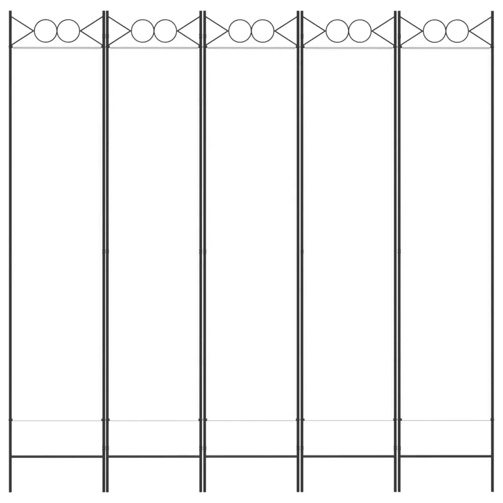 parawan-skladany-5-panelowy-200x200cm-bialy-stan-nowy