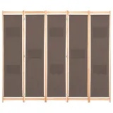 parawan-wolnostojacy-5-panelowy-brazowy-200x170x4cm-stan-nowy
