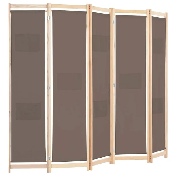 parawan-wolnostojacy-5-panelowy-brazowy-200x170x4cm-kod-producenta-ze-248181