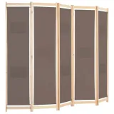 parawan-wolnostojacy-5-panelowy-brazowy-200x170x4cm-kod-producenta-ze-248181