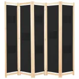 parawan-wolnostojacy-5-panelowy-czarny-200x170x4cm