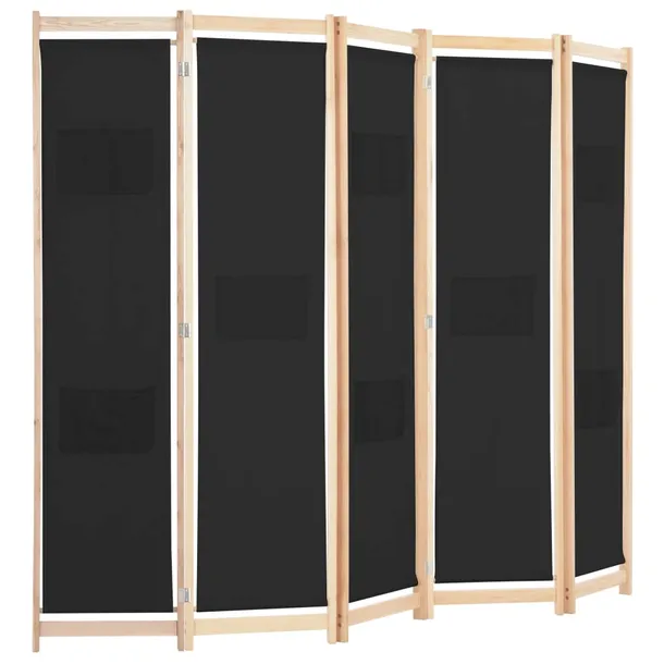 parawan-wolnostojacy-5-panelowy-czarny-200x170x4cm-kod-producenta-ze-248185