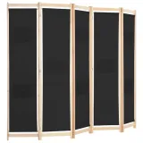 parawan-wolnostojacy-5-panelowy-czarny-200x170x4cm-kod-producenta-ze-248185