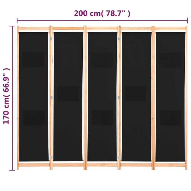 parawan-wolnostojacy-5-panelowy-czarny-200x170x4cm-stan-nowy-kod-producenta-ze-248185