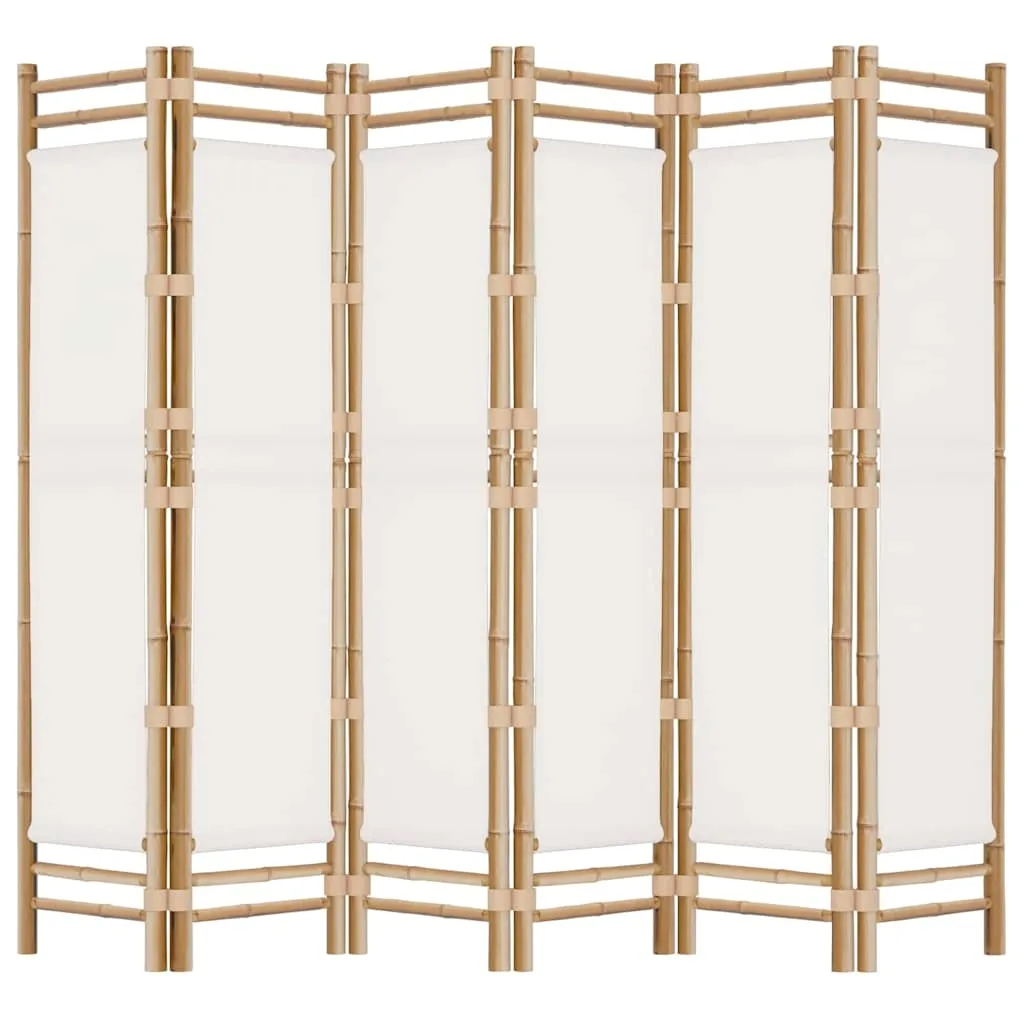skladany-parawan-6-panelowy-240-cm-bambus-i-plotno-stan-nowy