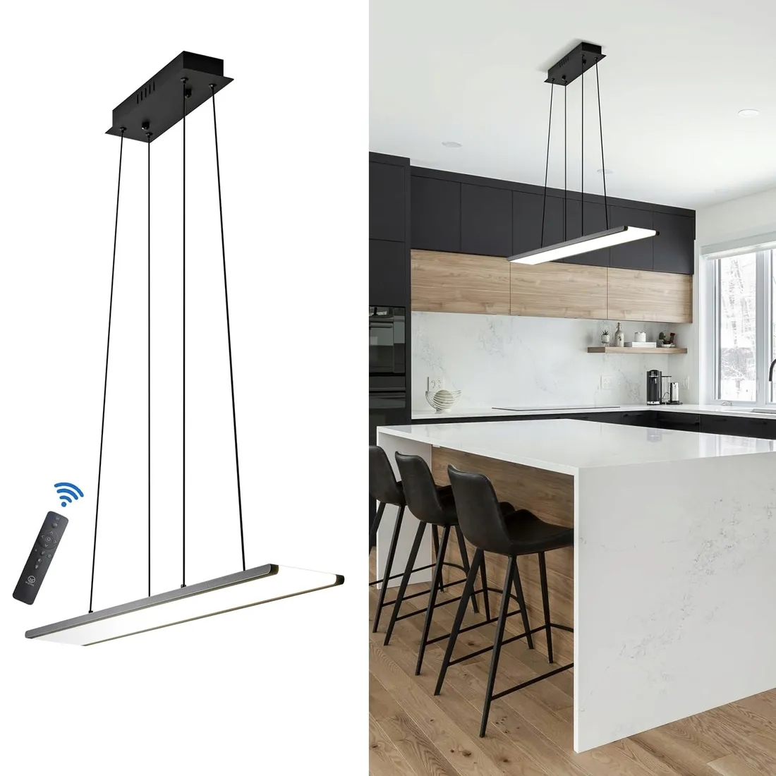 lampa-wiszaca-led-24w-czarna-z-pilotem-regulacja-wysokosci-czarna-stan-nowy