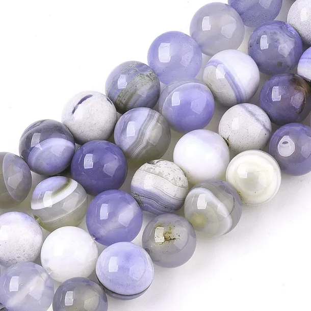 AGP150 Agat pasiasty kamień naturalny koraliki kule 10mm sznur 38szt