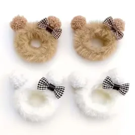 gumki-do-wlosow-super-kolory-i-wzory-pluszowe-z-kokardka-x4szt