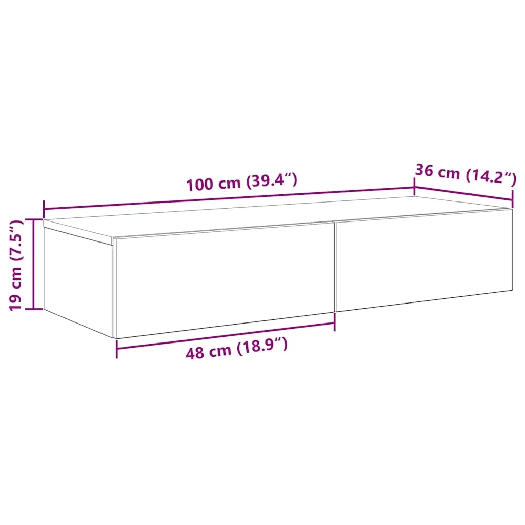polka-scienna-z-szufladami-biala-100x36x19-cm-stan-nowy