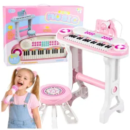 pianinko-elektroniczne-organy-dla-dzieci-stolek-mikrofon-mp3-rozowe