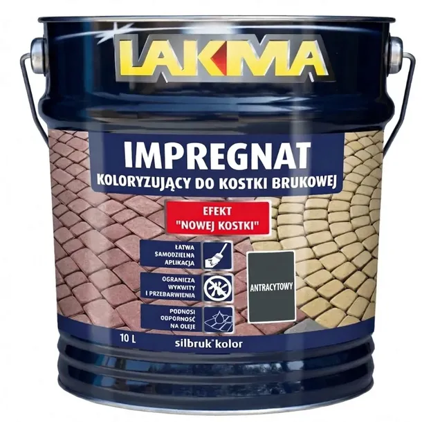 IMPREGNAT KOLORYZUJĄCY DO KOSKI BRUKOWEJ SILBRUK 10L ANTRACYT LAKMA