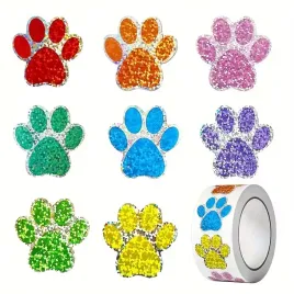 naklejki-mix-wzorow-i-kolorow-x500szt-kolorowe-lapy-psa-z-brokatem