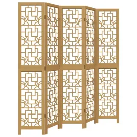parawan-pokojowy-5-panelowy-brazowy-lite-drewno-paulowni