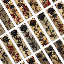 zakladka-do-ksiazek-papierowe-czarne-roze-w-stylu-gotyckim-x10szt