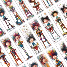 zakladka-do-ksiazek-dziewczyny-w-stylu-quirky-girl-x10szt-papierowe