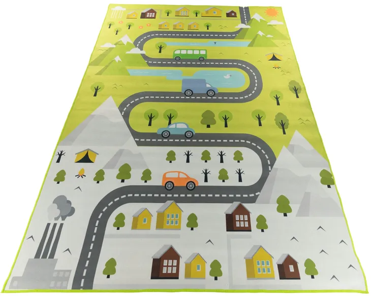 DYWAN Dziecięcy Drukowany CRISTAL 200x300 Drogi Uliczki Góry Auta
