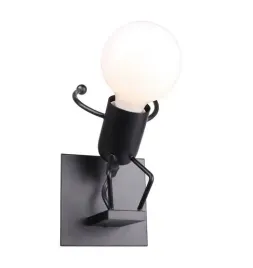 lampa-scienna-kinkiet-ludzik-humanoid-na-drabinie-czarna-loft-nowoczesna