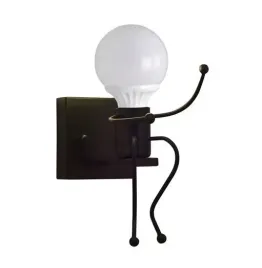 lampa-scienna-kinkiet-ludzik-humanoid-na-drabinie-czarna-loft-nowoczesna