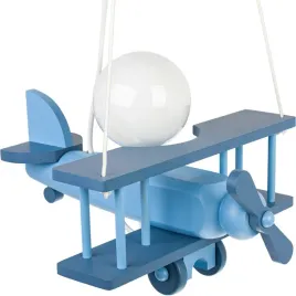 lampa-wiszaca-dziecieca-samolot-maly-drewno-buk-niebieski-e27