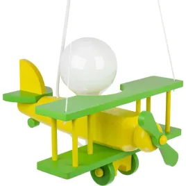 lampa-wiszaca-dziecieca-samolot-maly-drewno-buk-zielony-e27