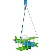 lampa-wiszaca-dziecieca-samolot-duzy-drewno-buk-zielono-blekitny-e27