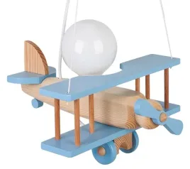 lampa-wiszaca-dziecieca-samolot-maly-drewno-buk-blekitno-naturalny-e27