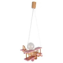 lampa-wiszaca-dziecieca-samolot-maly-drewno-buk-naturalno-rozowy-e27