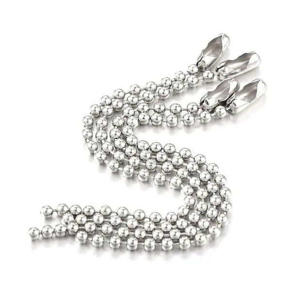 Lan190 Łańcuszek kulkowy z zapięciem 2.5mm 10cm 10szt do metek breloków zaw