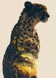 plakat-395x55cm-gepard-duch-sawanny
