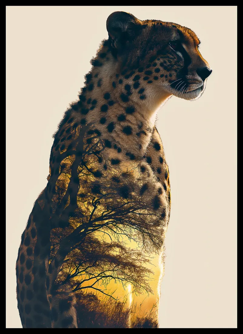 plakat-395x55cm-gepard-duch-sawanny