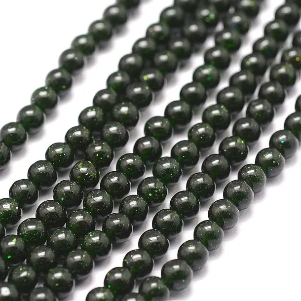GST30 Kamień Green Goldstone Noc Kairu koraliki kule 4mm sznur 100szt.