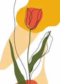 plakat-395x55cm-przerysowany-tulipan