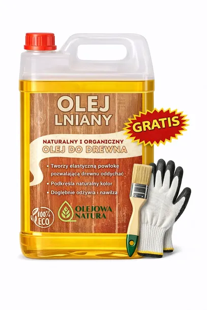 OLEJ LNIANY impregnat do drewna 5L naturalny i ekologiczny + GRATISY
