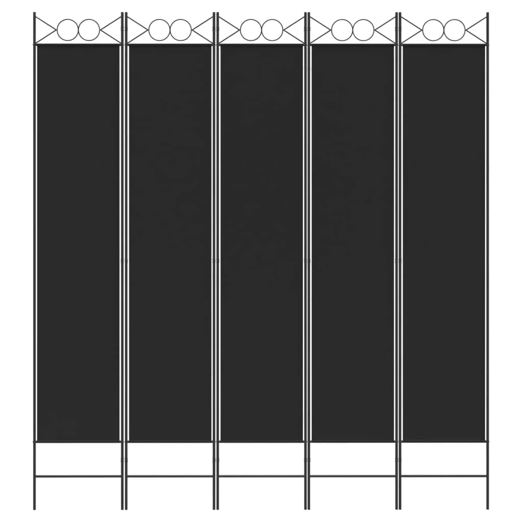parawan-5-panelowy-200x220-cm-czarny-stan-nowy