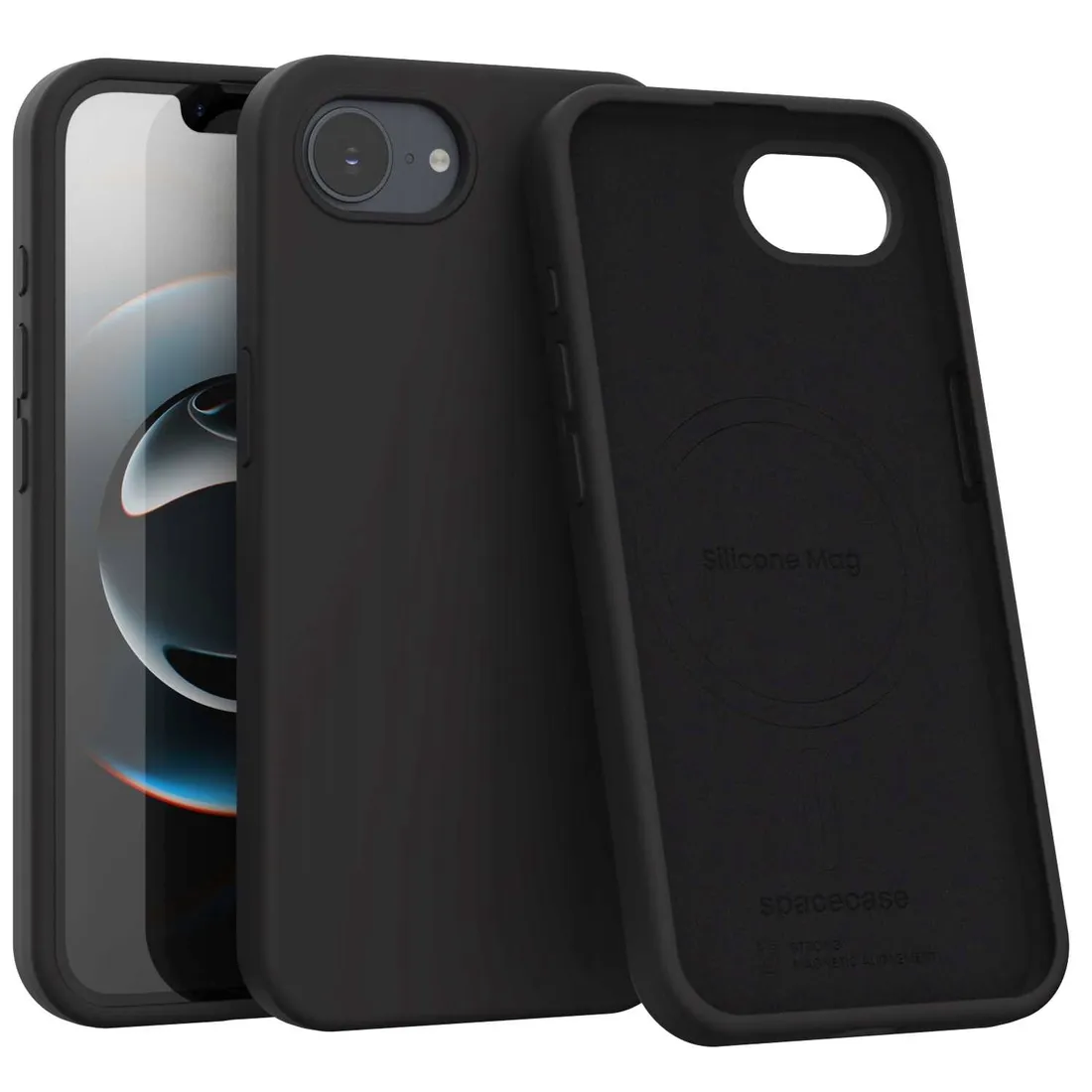 spacecase-silicone-mag-iphone-16e-17e-black