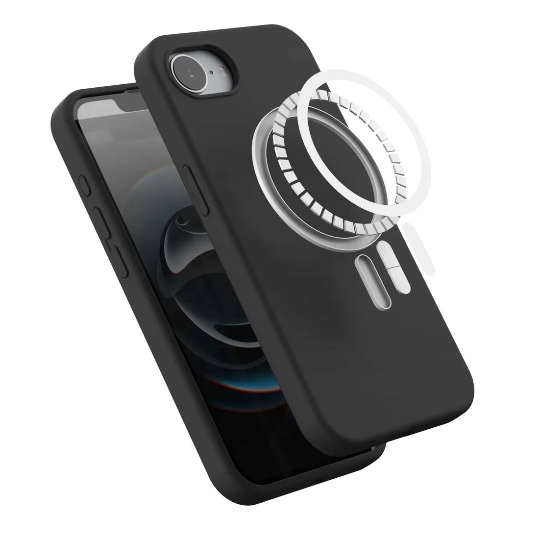 spacecase-silicone-mag-iphone-16e-17e-black