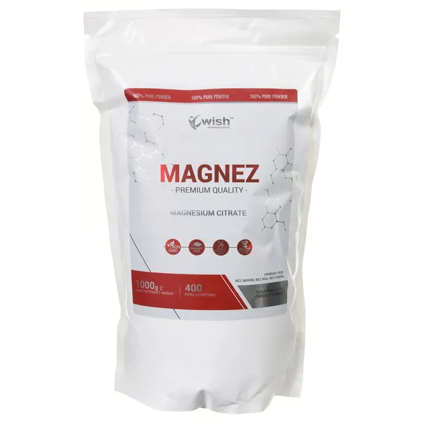WISH CYTRYNIAN MAGNEZU 1kg SKURCZE STRES ZMĘCZENIE MAGNEZ W PROSZKU PROSZEK