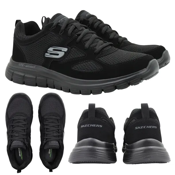 BUTY MĘSKIE SPORTOWE CZARNE LEKKIE WYGODNE SKECHERS 52635/BBK r. 43
