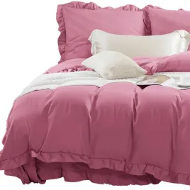 posciel-jednolita-220x200-2-poszewki-komplet-z-falbanka-ruffy-rozowa-roz