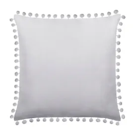 szara-ozdobna-poszewka-z-pomponami-45x45-fluffy