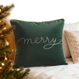 swiateczna-poszewka-velvet-dekoracyjna-ozdobna-45x45-butelkowa-zielen-merry