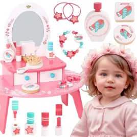 rozowa-toaletka-drewniana-do-makijazu-z-lustrem-tooky-toy-salon-pieknosci