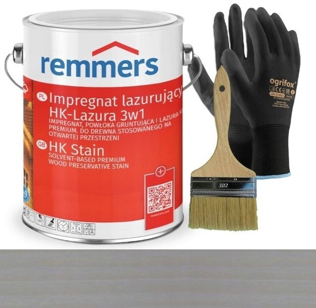 Remmers HK-LASUR Impregnat do drewna, SZARY WODNY 5L - Hk-Lazura 3w1