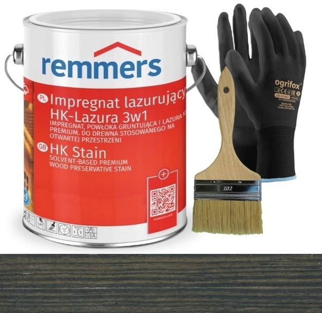 Remmers HK-LASUR Impregnat do drewna, Lazura 3w1, ANTRACYTOWY 2,5L