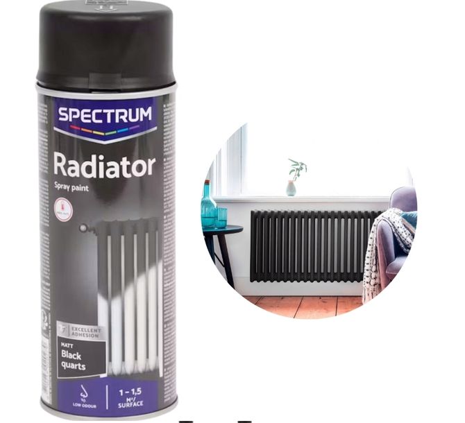 FARBA DO GRZEJNIKÓW KALORYFERA W SPRAYU CZARNA MATOWA 400ml