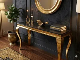 konsola-czarny-szklany-blat-modern-barock-150x43x74-cm-f306