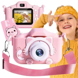 aparat-cyfrowy-dla-dzieci-fotograficzny-karta-4gb-rozowy-kotek-dziecka