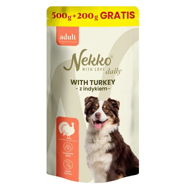 Nekko Daily Mokra Karma Dla Psa Indyk Saszetki 500g Plus 200g Gratis
