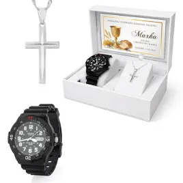 zegarek-i-lancuszek-w-pudelku-z-nadrukiem-prezent-na-komunie-dla-chlopca
