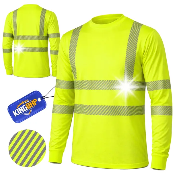 T-shirt roboczy ODBLASKOWY KOSZULKA Z DŁUGIM RĘKAWEM BAWEŁNA 50/50 HI VIS